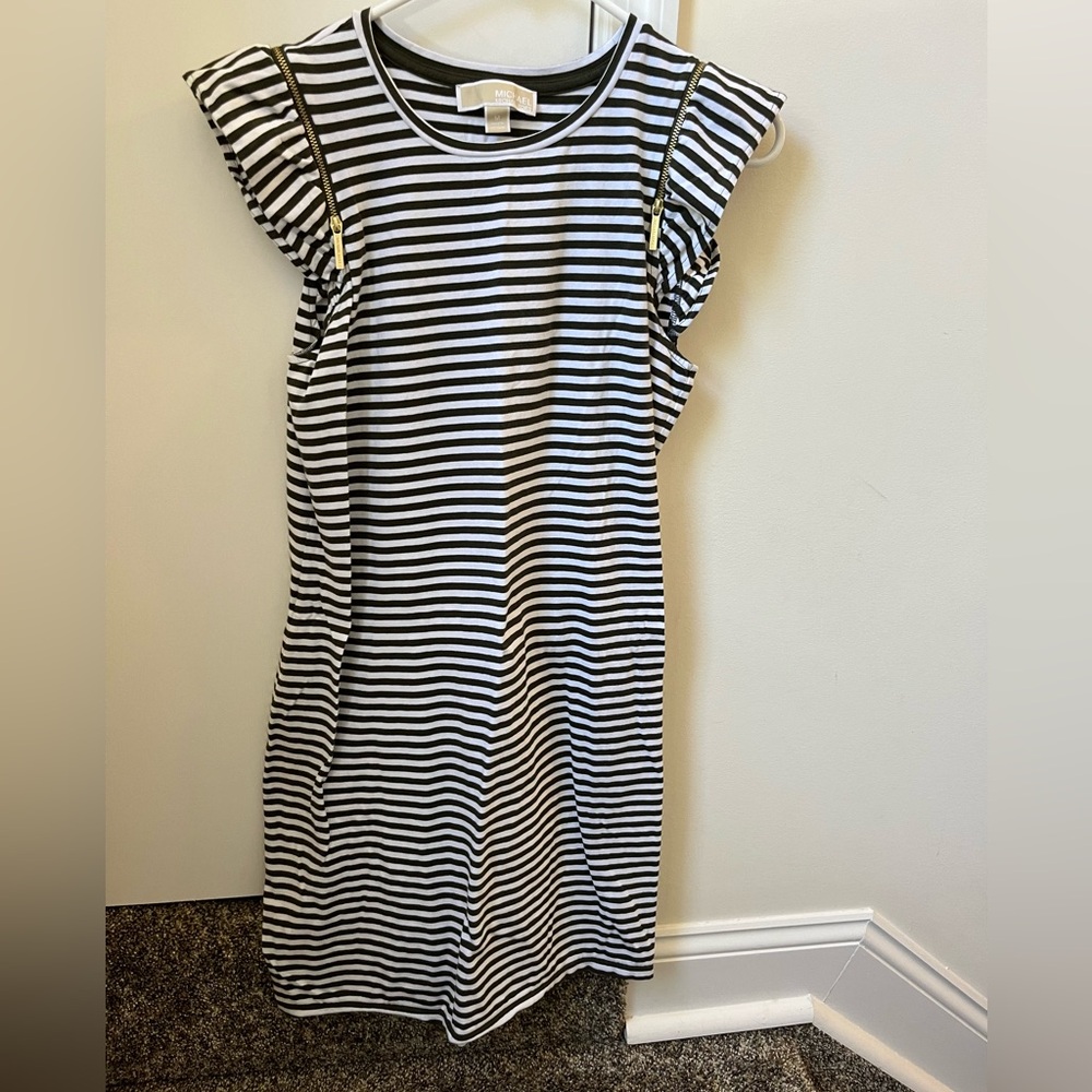 MICHAEL Michael Kors striped dress with zipper detail - like new